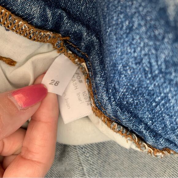 Reformation Yasmin Belted High Rise Straight Leg Inari Wash Blue Jeans Size 28 - Picture 6 of 12